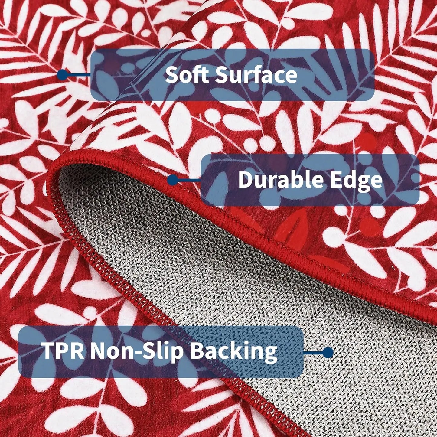 Christmas Snowflake Washable Area Rug Soft Low Pile Large Rugs Non Slip Floor Carpet for Living Room Bedroom Office Decor