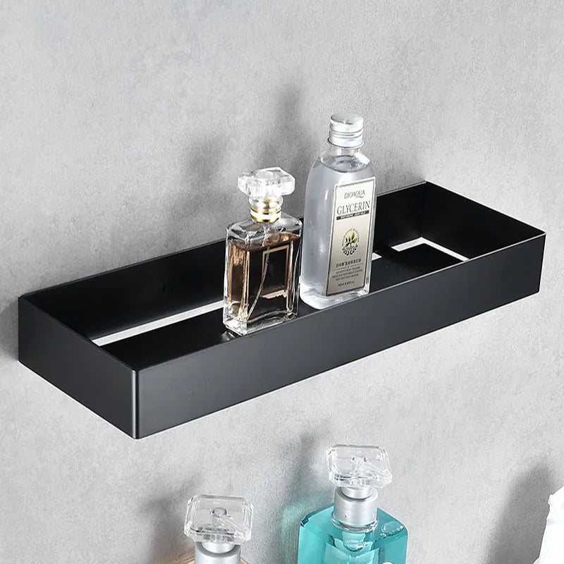 Stainless steel Chrome Bathroom Shelves toilet Storage holder Kitchen Wall Shelf Shower Storage Rack Black Bathroom Accessories