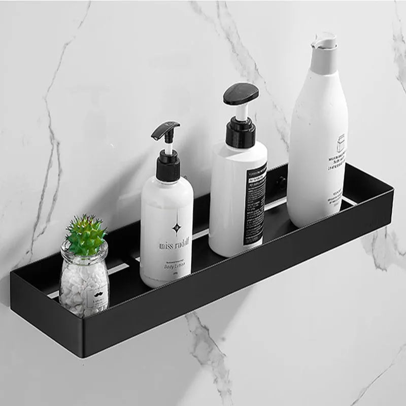 Stainless steel Chrome Bathroom Shelves toilet Storage holder Kitchen Wall Shelf Shower Storage Rack Black Bathroom Accessories