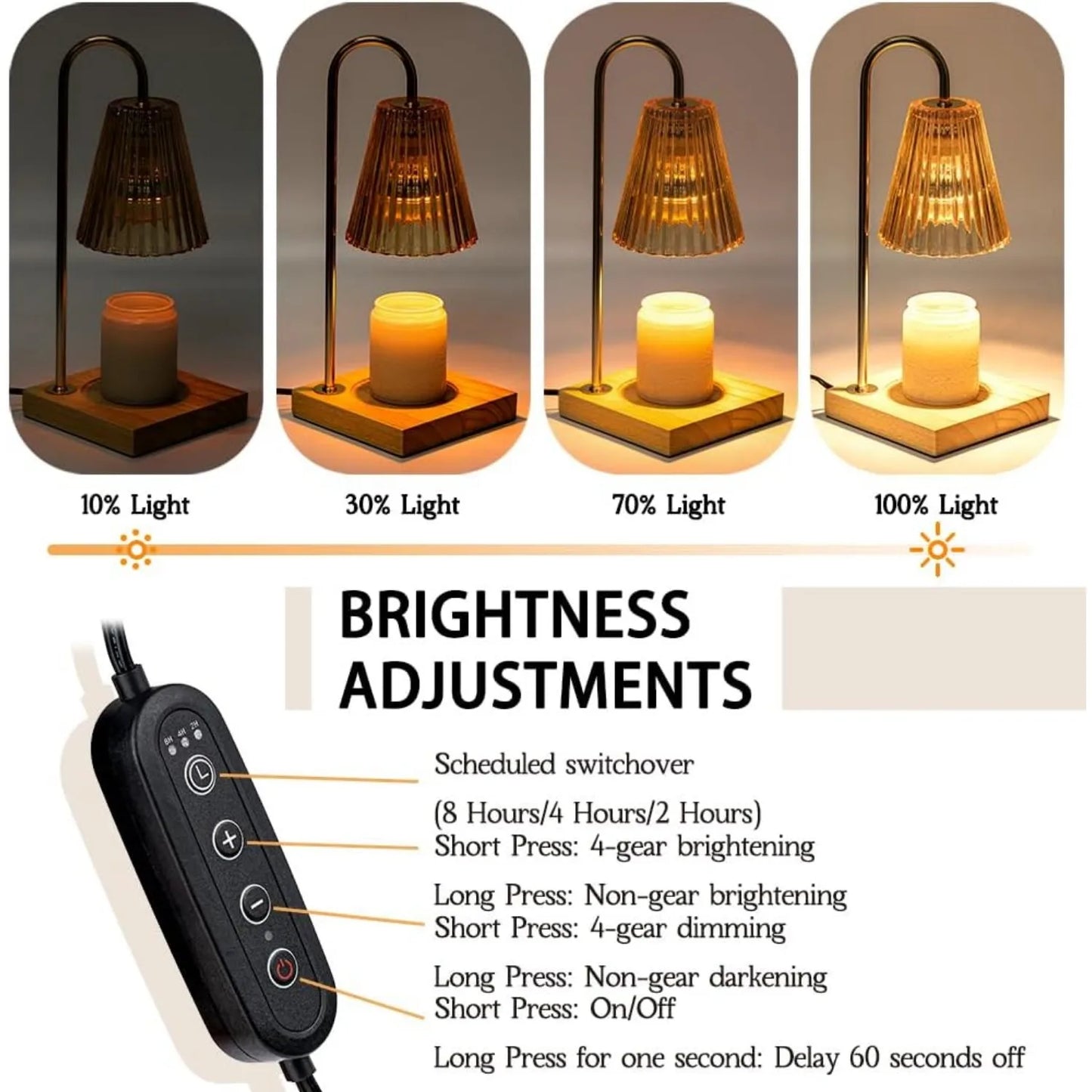 Warm candle lights with timers, candle flower lights, bedroom dimmable table lamps, dormitory home fragrance accessories