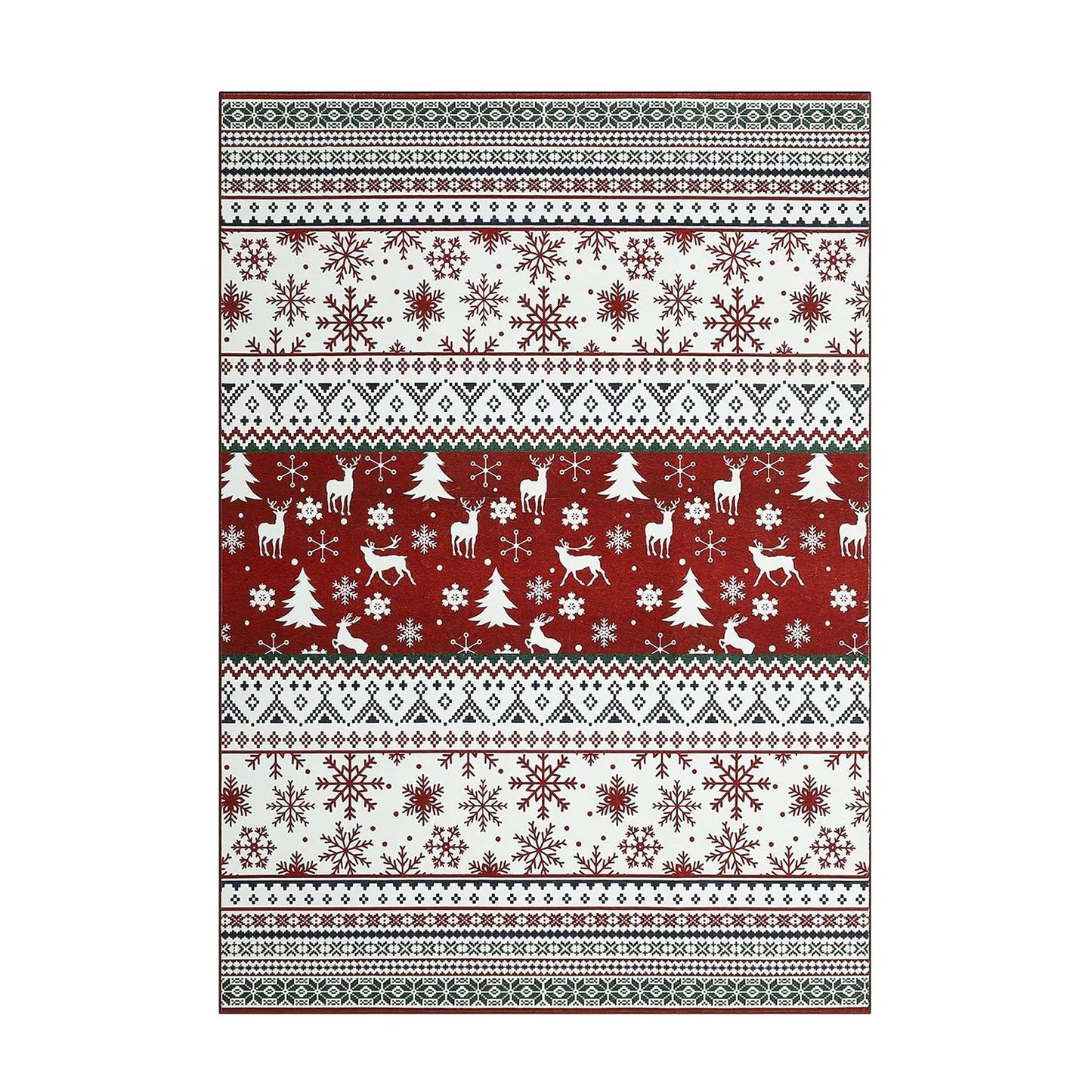 Christmas Boho Washable Area Rugs Large Rug Non-Slip Soft Low Pile Non Shedding Indoor Holiday Decor Carpet for Living Room