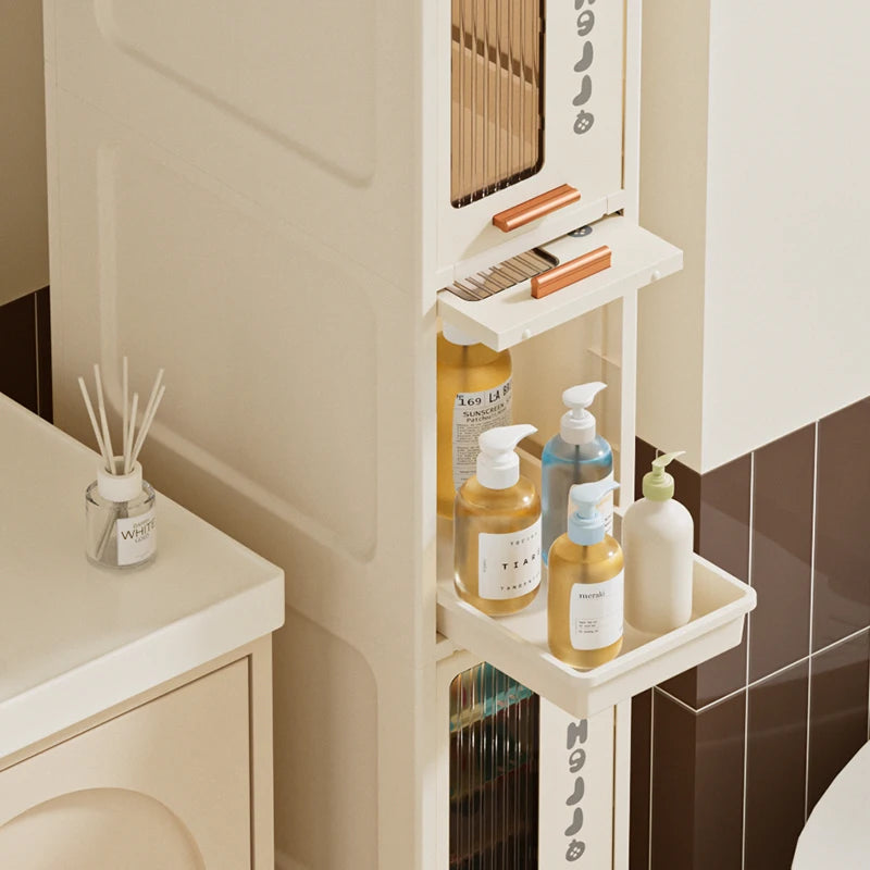 Slim Mobile Storage Cabinet, Space-Saving Narrow Drawer Organizer, Minimalist Multi-Purpose Design for Kitchen/Bathroom/Living